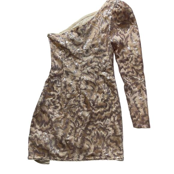 NWT Michael Costello x Revolve Fabian Sequin One Shoulder Mini Dress Sz Small - Picture 3 of 7